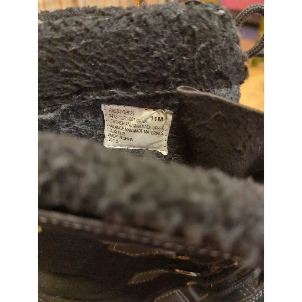 Men's 11 M BASS Duck Boots‎ Black Suede Leather & Rubber Waterproof Pre-Owned